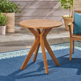 Christopher Knight Home Brigitte Outdoor Round Acacia Wood Bistro Table with X Legs, Teak Christopher Knight Home