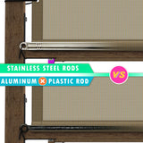 ShadeMart 8' W x 12' L Beige Pergola Shade Cover with Stainless Steel Weighted Rods and Grommets - Outdoor Patio Canopy Replacement - Commercial Grade 260 GSM Cloth (We Make Custom Size) ShadeMart