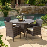 Christopher Knight Home Rodgers Outdoor Wicker Dining Set, 5-Pcs Set, Multibrown Christopher Knight Home