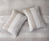 Chezmoi Collection Robyn 3-Piece Neutral Taupe Gray White Floral Hibiscus Flower Patchwork Striped Quilt Set - Pre-Washed Cotton Coverlet - Lightweight Reversible Bedspread, King Size Chezmoi Collection