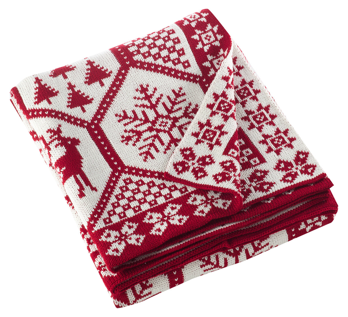 SARO LIFESTYLE Christmas Knit Throw Blanket, 50"x60", Red SARO LIFESTYLE