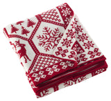 SARO LIFESTYLE Christmas Knit Throw Blanket, 50"x60", Red SARO LIFESTYLE