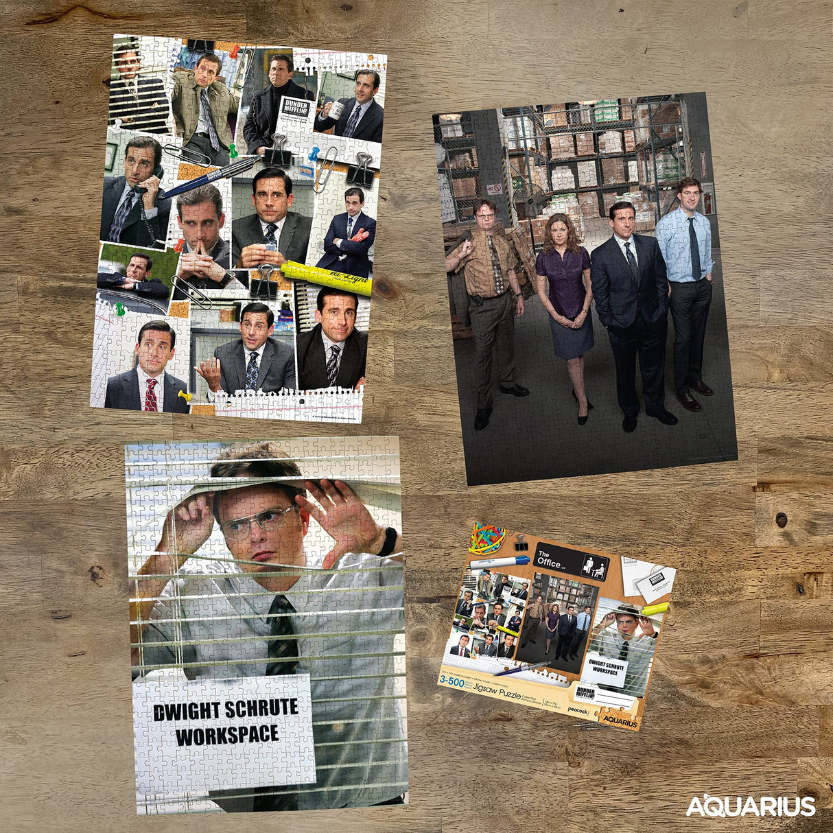 Aquarius Set of 3 The Office Puzzles (Three 500 Piece Jigsaw Puzzles) - Glare Free - Precision Fit - Officially Licensed The Office Merchandise & Collectibles - 14x19 Inches AQUARIUS