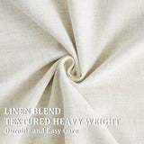 Vision Home Natural Pinch Pleated Full Blackout Curtains Linen Blended Room Darkening Window Curtains 108 inch for Living Room Bedroom Thermal Insulated Pinch Pleat Drapes with Hooks 40" Wx108 Lx2 Vision Home