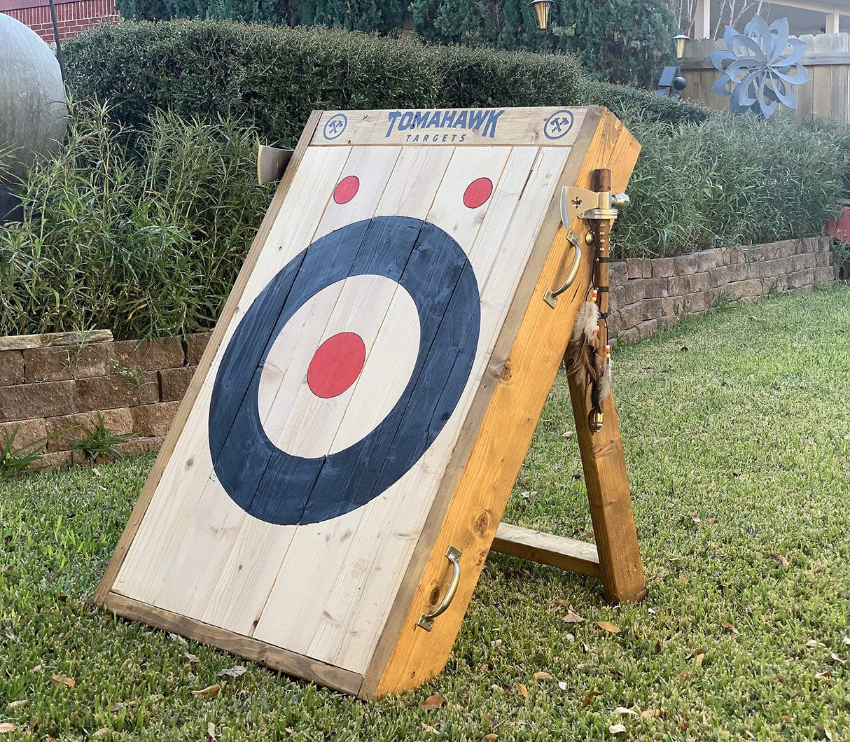 2-Ring Foldable Axe and Knife Throwing Target WoodArtSupply
