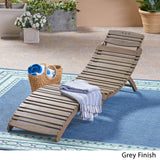 Christopher Knight Home Tycie Outdoor Acacia Wood Foldable Chaise Lounge, Gray Finish Christopher Knight Home