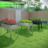 MGNO 2PCS Galvanized Raised Garden Bed Outdoor with Legs,48×18×32in Metal Elevated Raised Planter Box for Backyard, Patio, Balcony, 300lb Capacity,Silver… MGNO