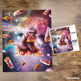 AQUARIUS Random Galaxy Cat Pizza Puzzle(500 Piece Jigsaw Puzzle)-Officially Licensed Galaxy Merchandise&Collectibles-Glare Free-Precision Fit-Virtually No Puzzle Dust-16x20 Inches,Multicolor,62522 AQUARIUS