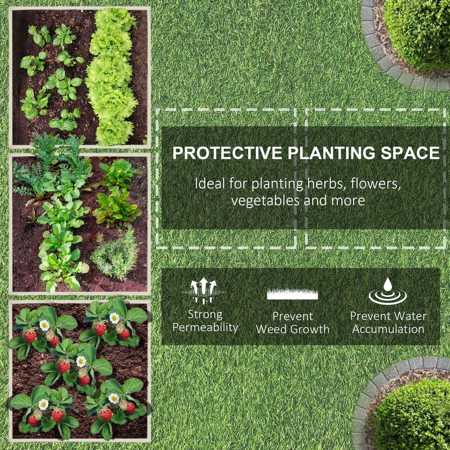 Outsunny Raised Garden Bed Kit, 4' x 4' Outdoor Wooden Planter Box with 9 Growing Grids, for Plants and Herbs - WoodArtSupply