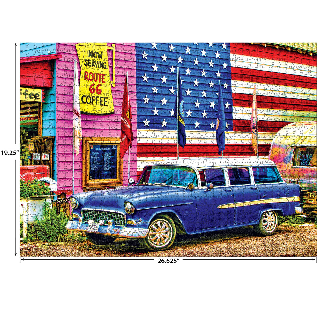 RoseArt - Kodak Premium - Route 66-1000 Piece Jigsaw Puzzle for Adults RoseArt