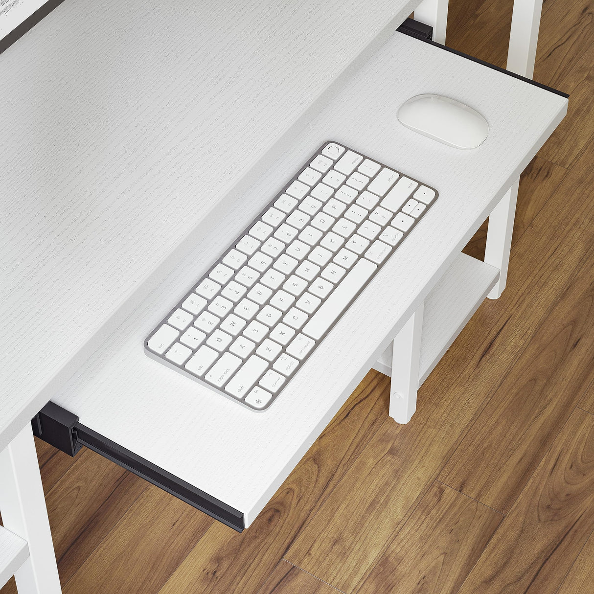 CubiCubi Computer Desk with Keyboard Tray, 47 Inch Office Desk with Monitor Stand and Storage Shelves, Music Studio Desk, Work Table Gaming Desk, White CubiCubi