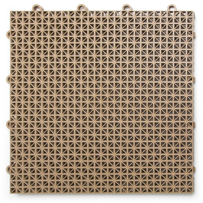 Big Floors DT40BEIG DuraGrid Outdoor Modular Interlocking Multi-Use Plastic Deck Tile, 40 Pack, Beige