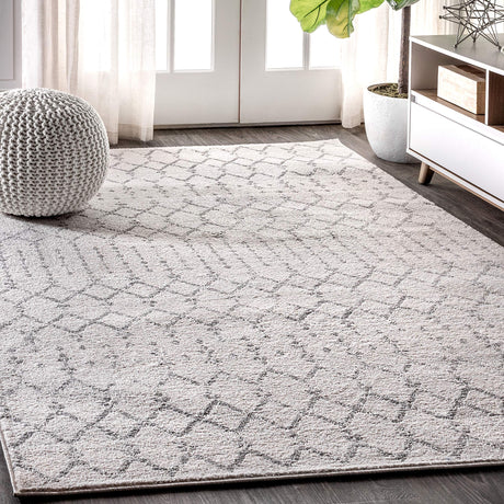 JONATHAN Y Boho Vintage Diamond Cream/Gray Indoor Area Rug 8X10 ft, Moroccan Hype for Living Room, Bedroom, Kitchen, Office, Easy-Cleaning, High Traffic, Pet-Friendly, Non-Shedding (MOH101B-8) JONATHAN Y
