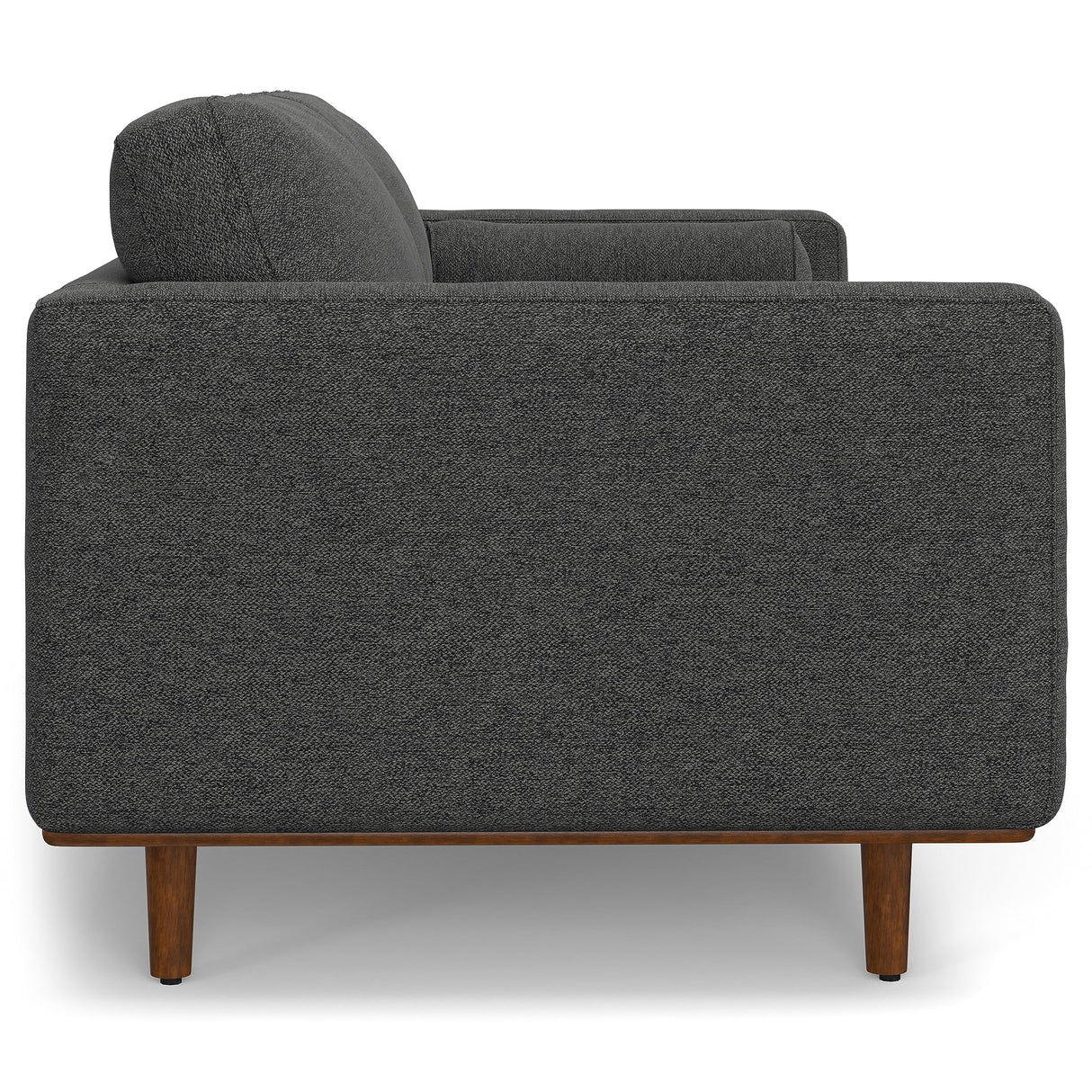 SIMPLIHOME Morrison 89-inch Wide Sofa in Charcoal Grey Woven-Blend Fabric, Handcrafted Mid-Century Modern Couch for Living Room or Family Room, Single Bench Cushion, Bolster Pillows SIMPLIHOME