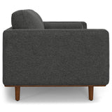 SIMPLIHOME Morrison 89-inch Wide Sofa in Charcoal Grey Woven-Blend Fabric, Handcrafted Mid-Century Modern Couch for Living Room or Family Room, Single Bench Cushion, Bolster Pillows SIMPLIHOME
