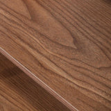 DAVEE 6-Tier etagered Walnut Shelf Bookcase with Black Metal Frame- 35.43x12.5x85 inches DAVEE