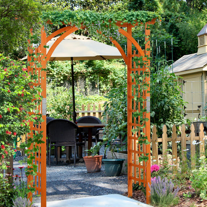 Yaheetech Horticulture Garden Arches 7FT Wood Backdrop Stand Wooden Garden Trellis Arbor Climbing Arbor Arch for Ceremony Planting Garden Patio Greenhouse Decoration Decor - WoodArtSupply