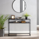 Crosley Furniture Braxton Sofa Console Table with Storage Shelf for Hall, Entryway, or Living Room, Matte Black Crosley Furniture