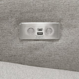 Babyletto Sigi Electronic Power Recliner & Glider with USB Port in Performance Grey Eco-Weave, Water Repellent & Stain Resistant, Greenguard Gold and CertiPUR-US Certified babyletto