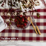 Home Brilliant Red Placemats Set of 6 Farmhouse Buffalo Plaid Table Mats Heat Resistant Dining Dinner Place Mats for Christmas Kitchen Table Dinner Mats, 13 x 19 inches, Checker, Crimson Home Brilliant