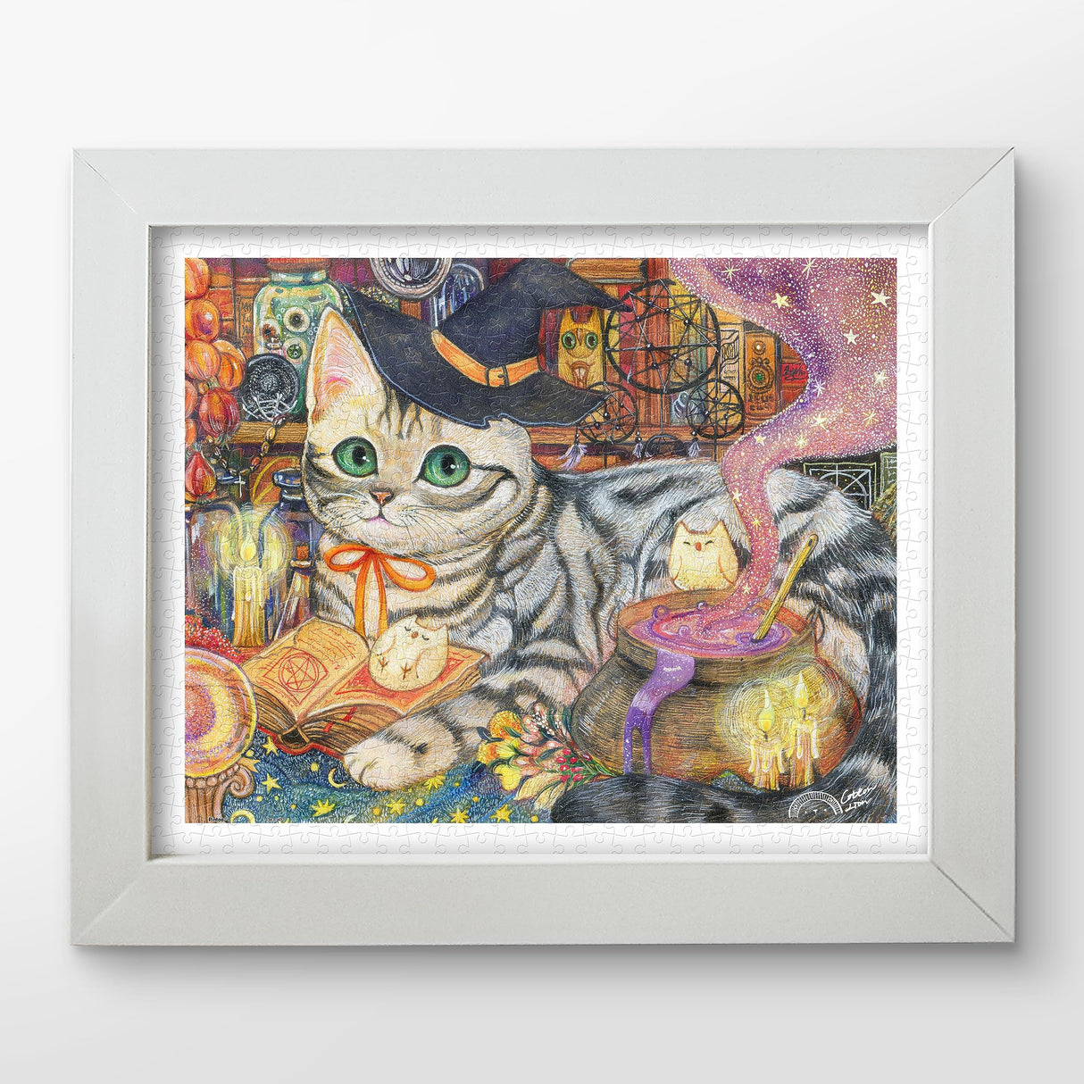 Pintoo Jigsaw Puzzles 500 Piece for Adults - Cotton Lion - Little Witch Cat Beautiful Plastic Puzzle for Home Decor Zero Dust Easy Storage [H2345] Pintoo