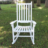 Merry Garden - White Porch Rocker/Rocking Chair Acacia Wood Merry Pet