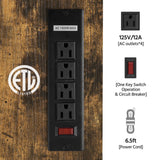 Yaheetech TV Stand with Power Outlet, Industrial TV Stand for 75 Inch TVs, Media TV Console Table with Open Storage Shelves for Living Room, Rustic Brown Yaheetech