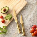 McCook® Knife Sets, Golden Titanium Stainless Steel Kitchen Knife Block Sets with Built-in Sharpener McCook