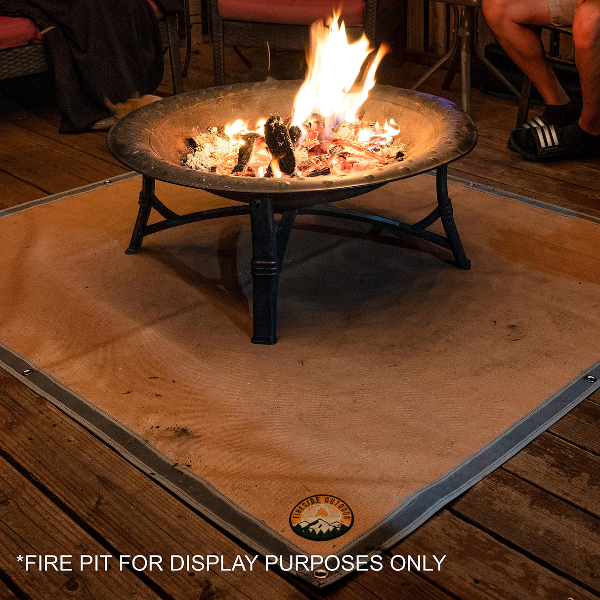 Fireside Outdoor Fire Pit Mats for Under Fire Pit - Grill Mats for Outdoor Grill, Fire Mat for Deck Protection, Fireproof Mat for Under Fire Pit, Outdoor Firepit Mat for Safe Use - Ember Mat, 67"x60" Campfire Defender Protect Preserve