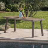 Christopher Knight Home Della Outdoor Acacia Wood Dining Table with Metal Legs, Grey Finish / Rustic Metal Christopher Knight Home