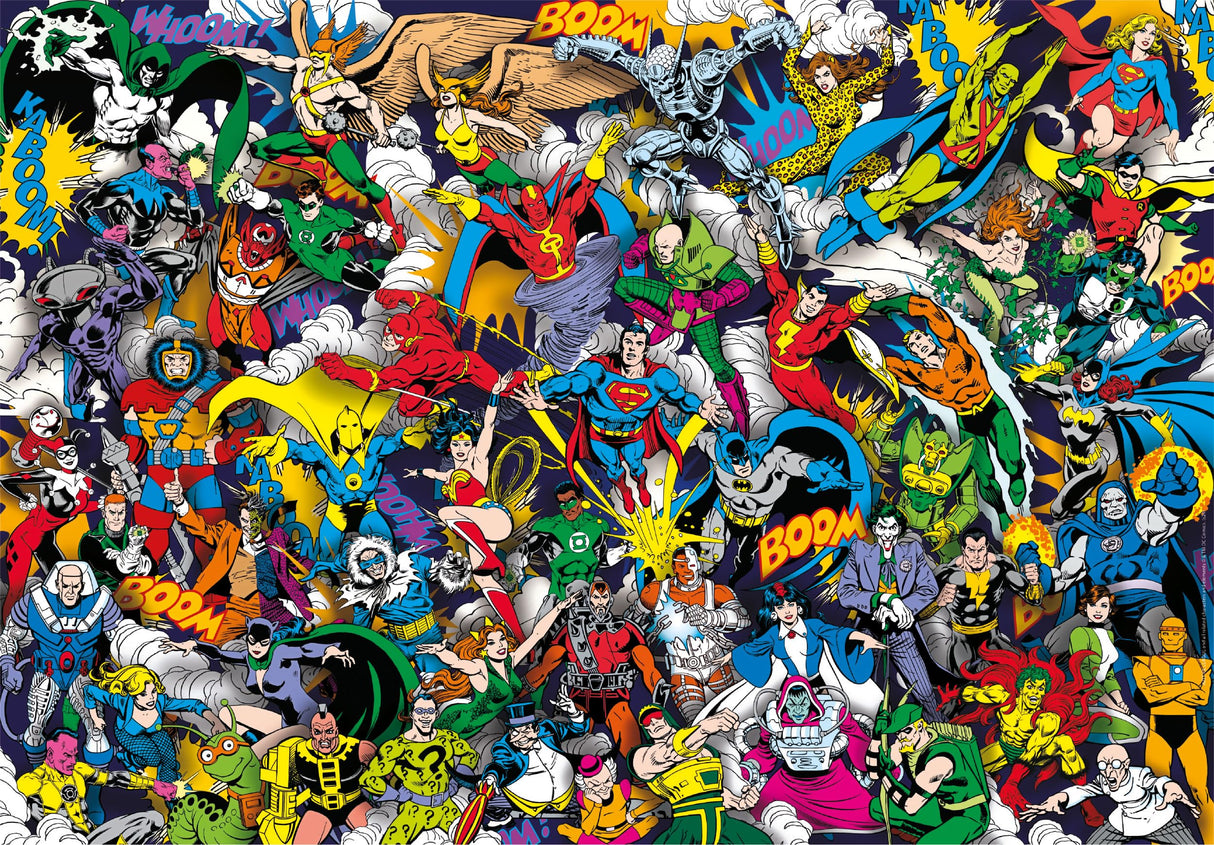 Clementoni - Impossible Puzzle - DC Comics Justice League - 1000 Pieces - Difficult Puzzle for Adults with Superheroes, Made in Italy, 39863 Clementoni