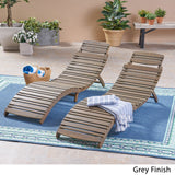 Christopher Knight Home Tycie Outdoor Acacia Wood Foldable Chaise Lounge (Set of 2), Gray Finish Christopher Knight Home