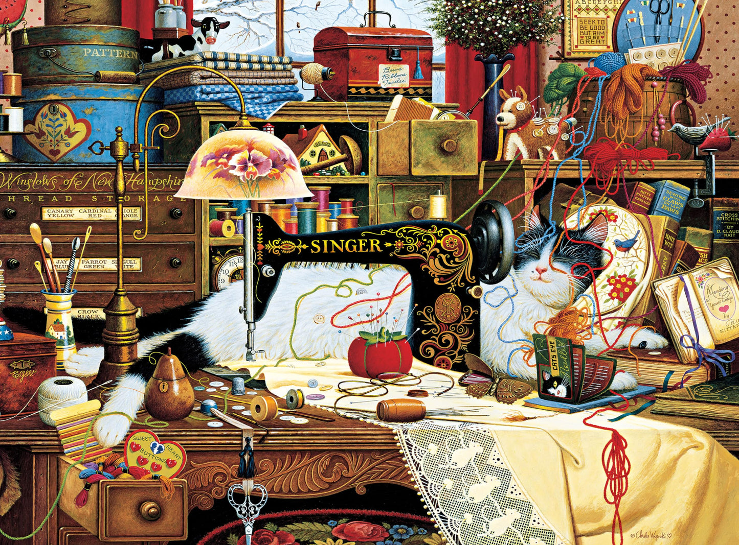 Buffalo Games - Charles Wysocki - Maggie The Messmaker - 1000 Piece Jigsaw Puzzle for Adults -Challenging Puzzle Perfect for Game Nights - Finished Size is 26.75 x 19.75