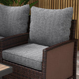 Outsunny 4-Piece Patio Chair Cushion and Back Pillow Set, Seat Replacement Patio, Cushions Set for Outdoor Garden Furniture, Gray Outsunny