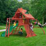 Gorilla Playsets 01-0013 Sun Palace II Wood Swing Set with Monkey Bars and Wood Roof, Amber Gorilla Playsets