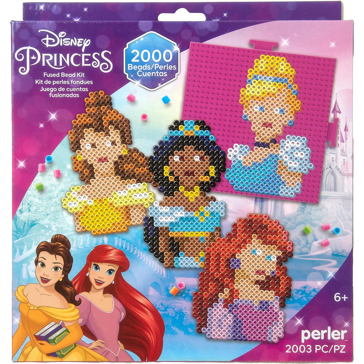 Perler Disney Princesses Fused Bead Craft Activity Kit, Includes 5 Patterns, Finished Project Sizes Vary, Multicolor 2003 Pieces Perler