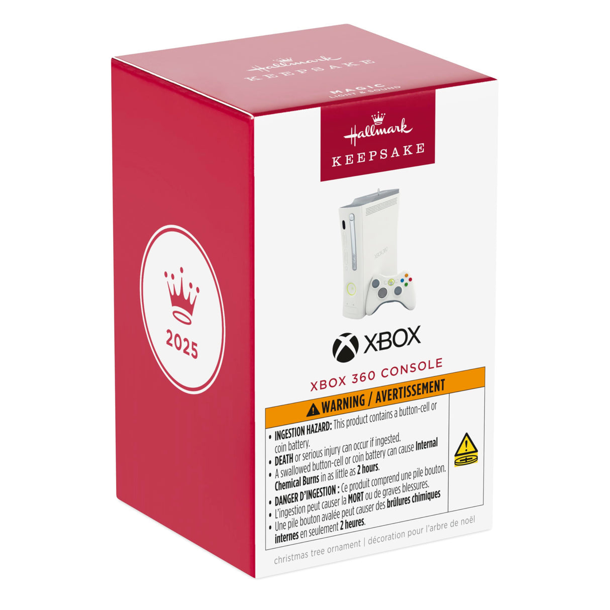 Hallmark Keepsake Christmas Ornament 2025, Xbox 360 Console with Light and Sound (Plays Halo Theme Song), Gifts for Gamers Hallmark Keepsake