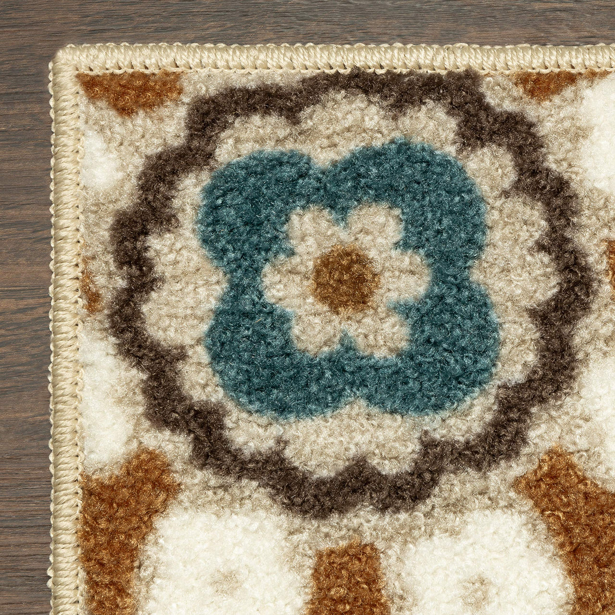 Maples Rugs Reggie Floral Runner Rug - Made in USA - Washable, Non Slip Indoor Carpet for Kitchen, Hallway, and Laundry Room, 2' x 6', Beige Maples Rugs