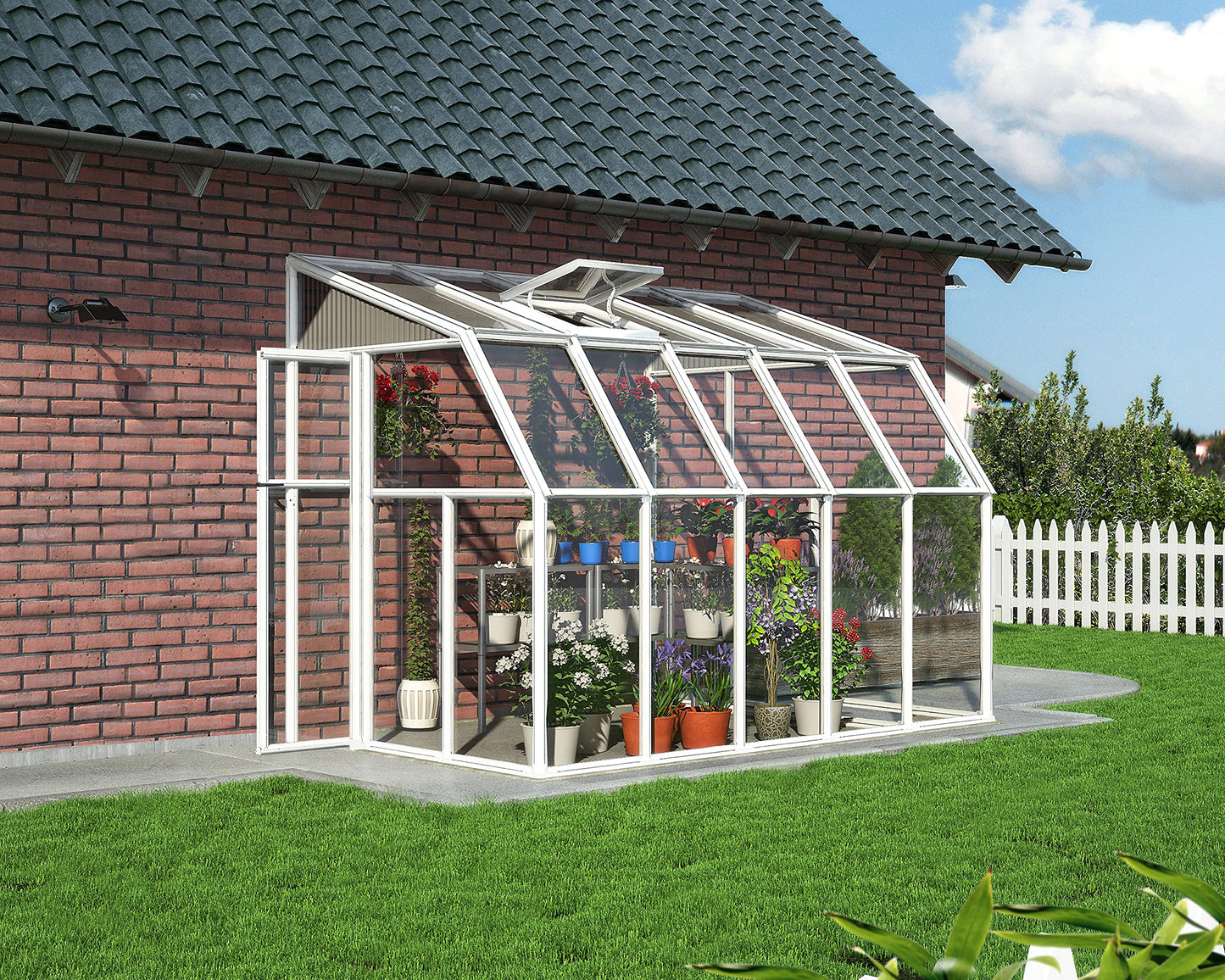 Rion HG7510 Canopia Sun Room, 6' x 10', White - WoodArtSupply