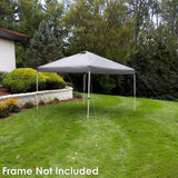 Sunnydaze Pop-Up Canopy Replacement Top - 12x12 Canopy Replacement Cover Only - Tent Shade Cover with Vent - Gray Sunnydaze