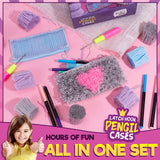CRAFTILOO DIY 2 Rug Pencil Cases Latch Hook Kits for Kids Sewing Set for Girls Beginners Latchkits Ages 8-12 CRAFTILOO