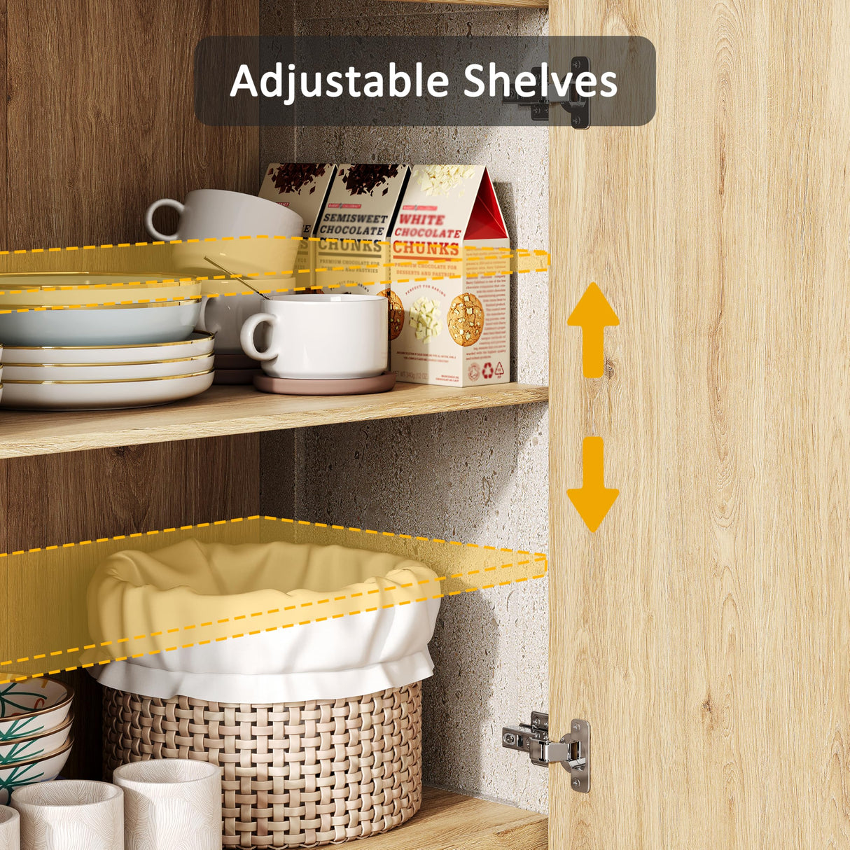 90.6"W Stationary Kitchen Island with Double-layer Countertop, Kitchen Island Storage Cabinet with Adjustable Shelves & 6 Drawers, Island table with Pull Out Spice Rack for kitchen , Dining Room UKAOCAI