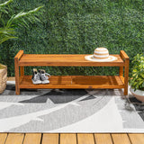 JONATHAN Y BNH102A Blane 50.8" 3-Seat Mid-Century Modern 600-Lbs Support Acacia Wood Slat Outdoor Garden Patio Bench for Garden, Lawn, Backyard, Pool, Deck, Beach, Firepit, Teak JONATHAN Y