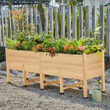SPECRAFT 8x2 Ft Raised Garden Bed, Featuring Legs, Drainage Holes, Ideal for Vegetables, Flowers, Elevated Wood Planter Box for Balcony, Patio, and Backyard, Easy Assembly SPECRAFT