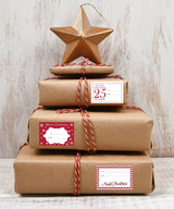 Jumbo Christmas Gift Tag Stickers 60 Count Modern Red, White, Silver, and Gold Xmas Designs - Looks Great on Gifts Presents, Wrapping Paper and Gift Bags. Paper and Presents