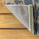 JONATHAN Y Floral Textured Weave Indoor Outdoor Area Rug 9X12 Navy/Green, Zinnia Modern for Backyard, Patio, Porch, Easy-Cleaning, High Traffic, Pet-Friendly, Non-Shedding (SMB110B-9) JONATHAN Y