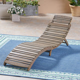 Christopher Knight Home Tycie Outdoor Acacia Wood Foldable Chaise Lounge, Gray Finish Christopher Knight Home