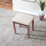 Roundhill Furniture Sanlo Wooden Vanity, Make Up Table and Stool Set, RoseGold Roundhill Furniture