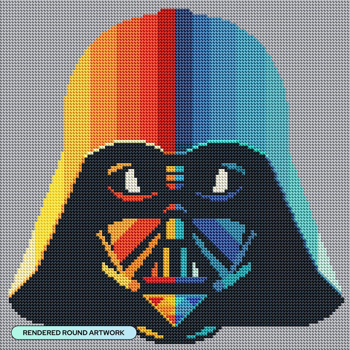 DIAMOND ART CLUB Rainbow Darth Vader Diamond Painting Kit, Fun DIY Crafts for Adults, Round Diamond Art Canvas for Beginners, 13" x 13" (33x33cm) DIAMOND ART CLUB
