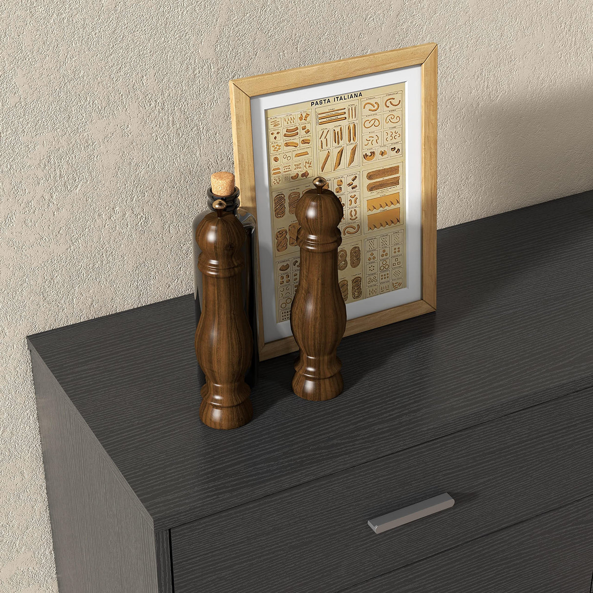 Panana Dresser for Bedroom with 5/6 Drawers, Wooden Chest of Drawers, Storage Organizer Unit Dressers for Bedroom, Living Room, Hallway, Nursery (Black, 6 Drawer) Panana